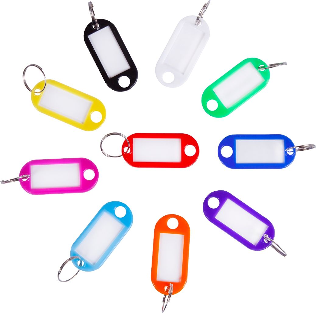 Waltons Primeline Soft Type Plastic Key Ring Tags W79 Assorted