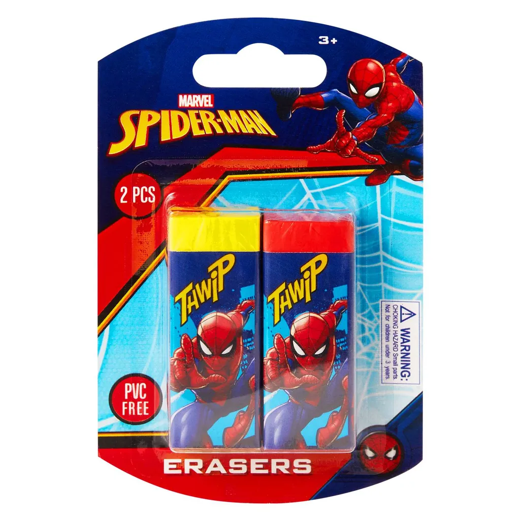 Spiderman 2 Pastel Primary Erasers. Multipack Waltons