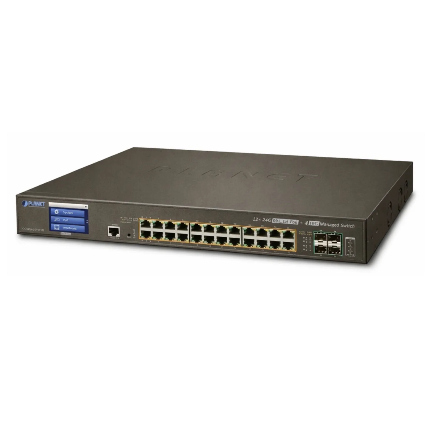 Planet L3 24-Port 10/100/1000T 802.3at PoE + 4-Port 10G SFP+ Managed ...