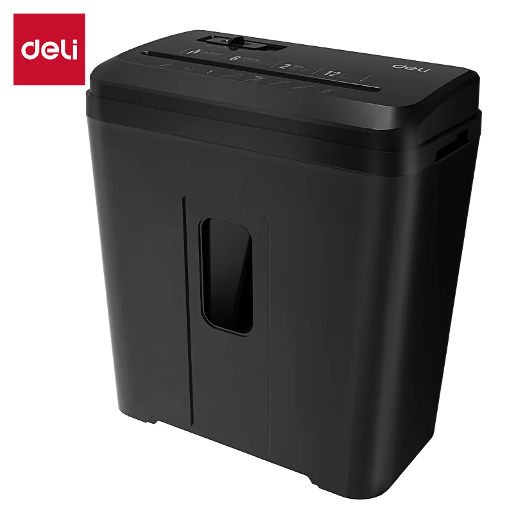 DELI T016 Cross-Cut Paper Shredder — P4 Security, 6 Sheets