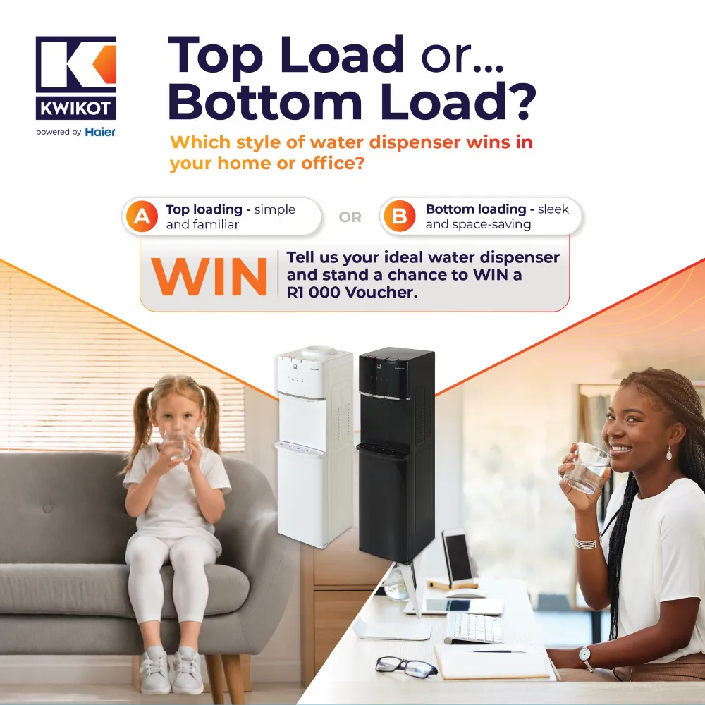 Top Load or Bottom Load? Tell us your ideal water dispenser and stand a chance to win a R1000 voucher.
