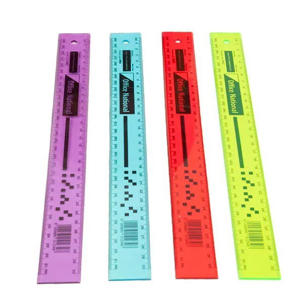 Office National Plastic Ruler - 30cm - Translucent Assorted Colours ...