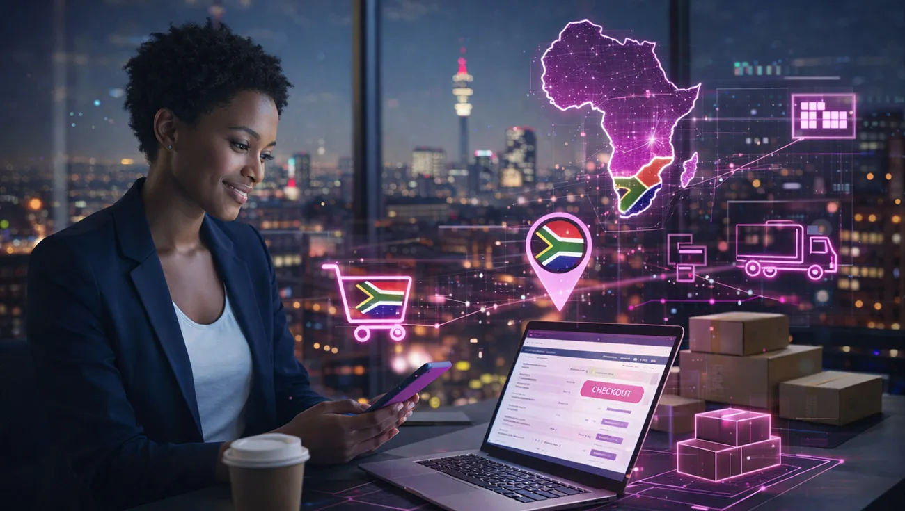 Manager working on South African B2B e-commerce dashboard.